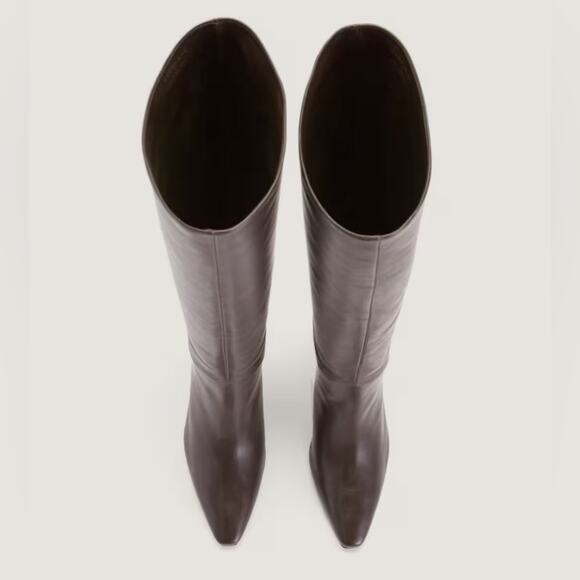 EVERLANE The Banana Boot Brown Knee High Napa Leather Point Toe Pull On 5.5 NEW - Picture 6 of 9